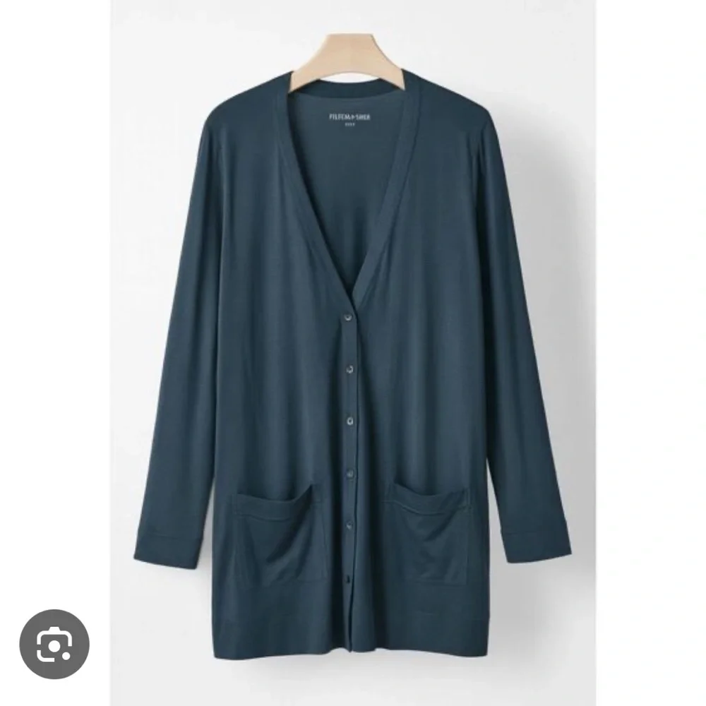 NEW Eileen Fisher Boyfriend‎ Button Cardigan Size Small Silk